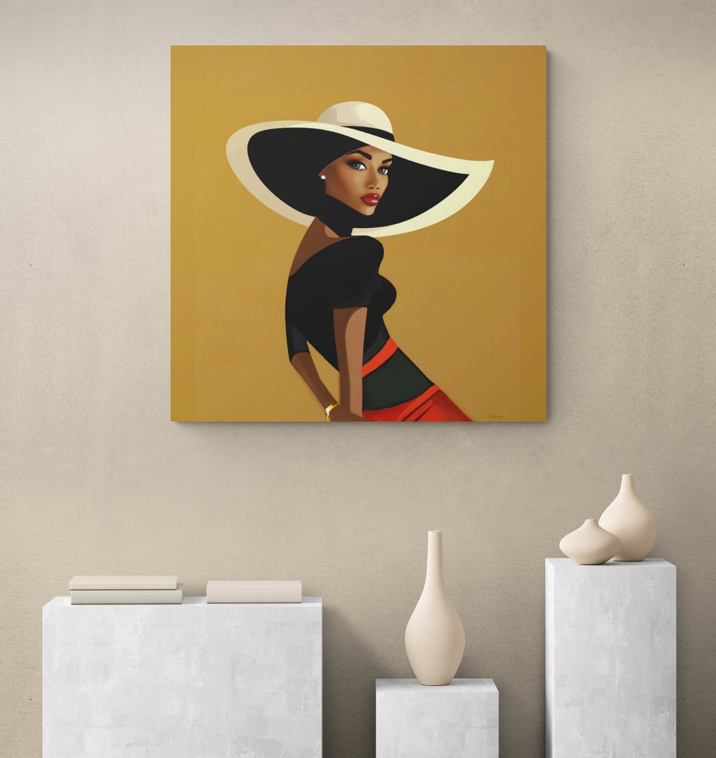 black woman, wall art woman, wall art, wall art canvas, wall art dcor, wall art urban, woman decor - LOLA VEGAS ART