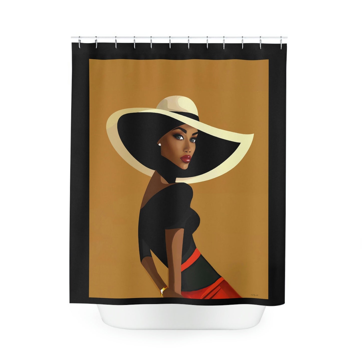 black woman, urban art, shower curtain, home accessories, bathroom decor, bathroom, home dcor, housewarming gift, shower room decor - LOLA VEGAS ART
