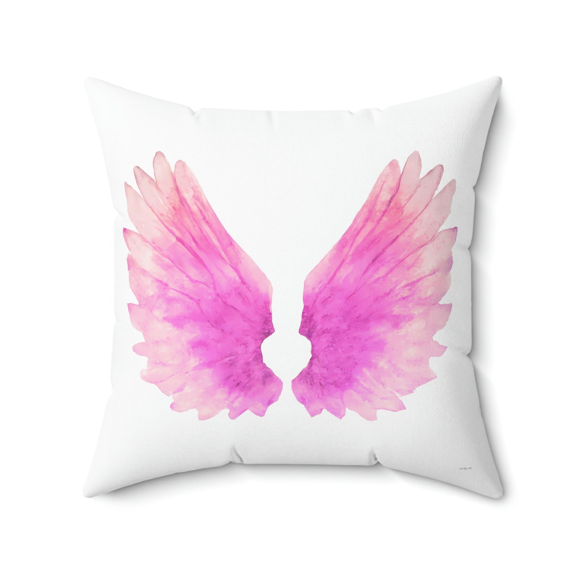 angel wings, pink, decorative pillow, living room pillow, bedroom pillow, throw pillow, pillows, decorative pillows, accent pillow - LOLA VEGAS ART