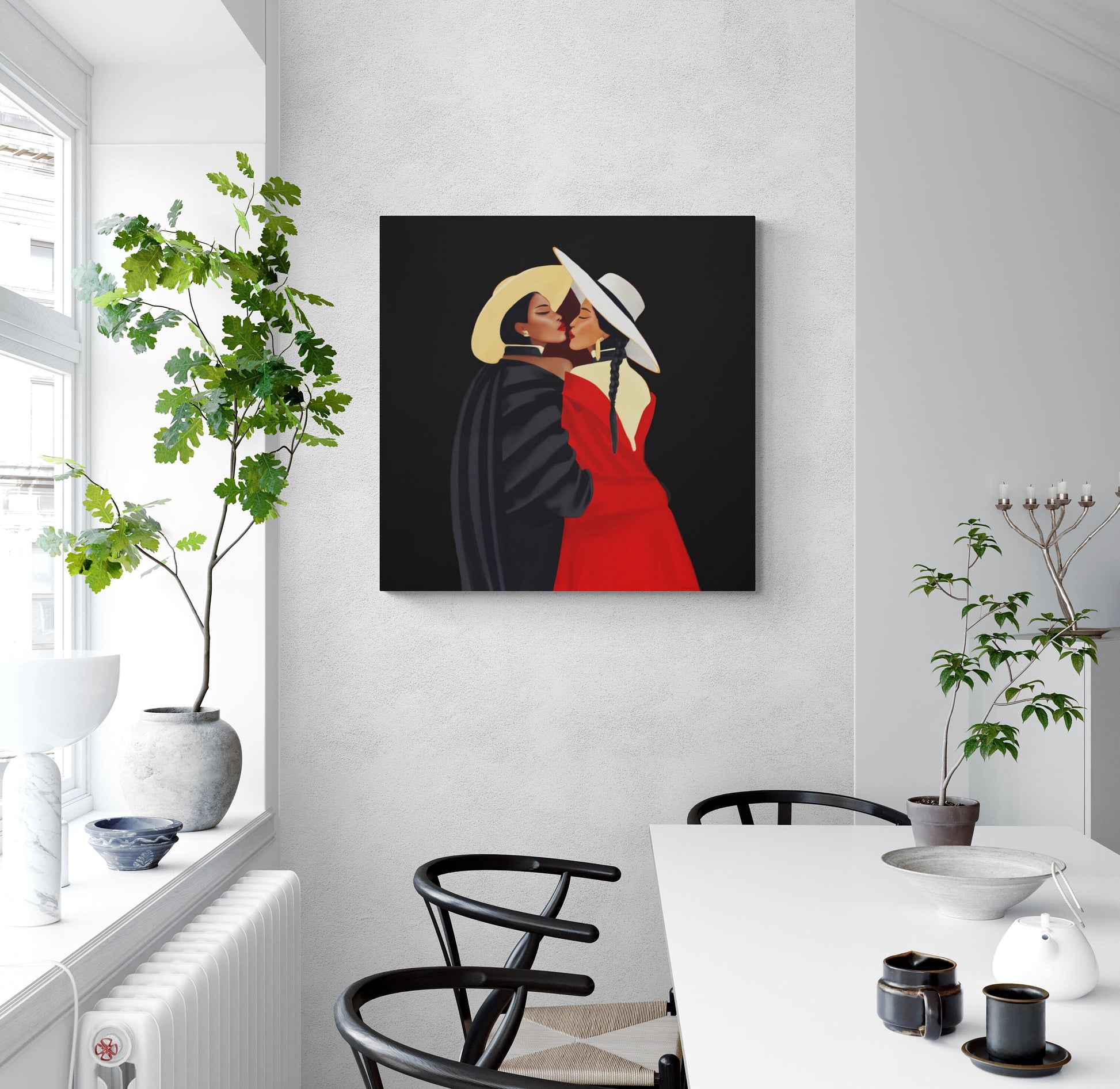 black women, african american, lesbian art, wall art, wall art canvas, wall art dcor, black woman print, gay art, black girl magic - LOLA VEGAS ART