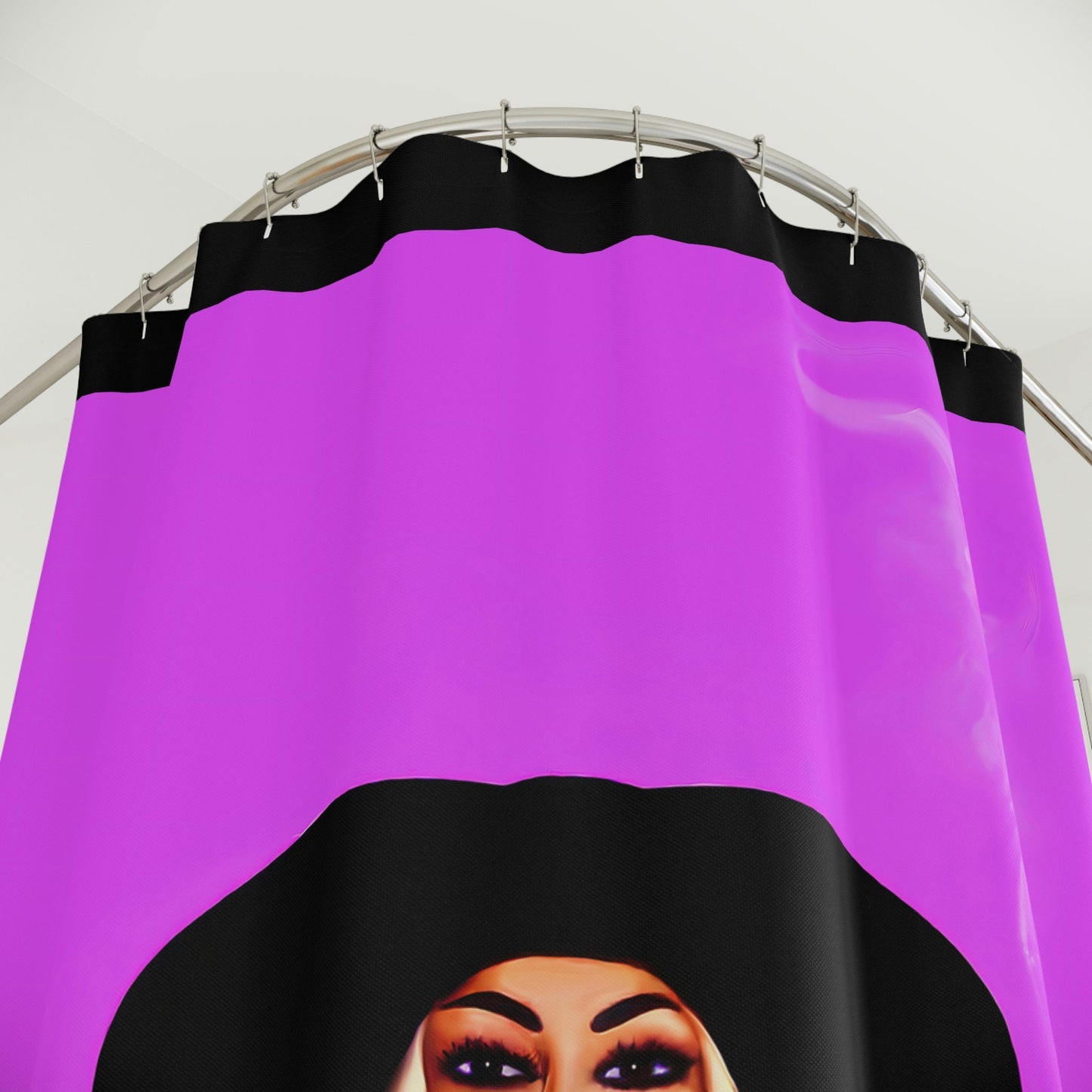 woman smoking, hat, cigarette, shower curtain, home accessories, bathroom dcor, bathroom, home dcor, housewarming gift, shower room deco - LOLA VEGAS ART