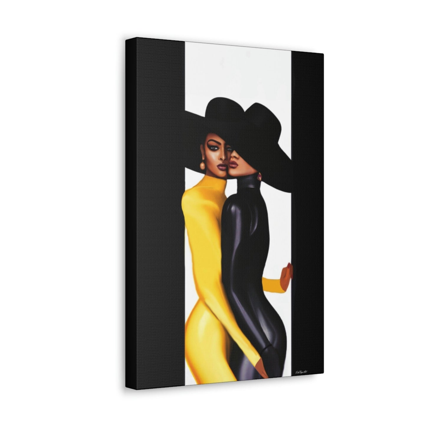 black women, wall art, wall art canvas, wall art decor, urban art, wall art decor, wall art woman, women in hats - LOLA VEGAS ART