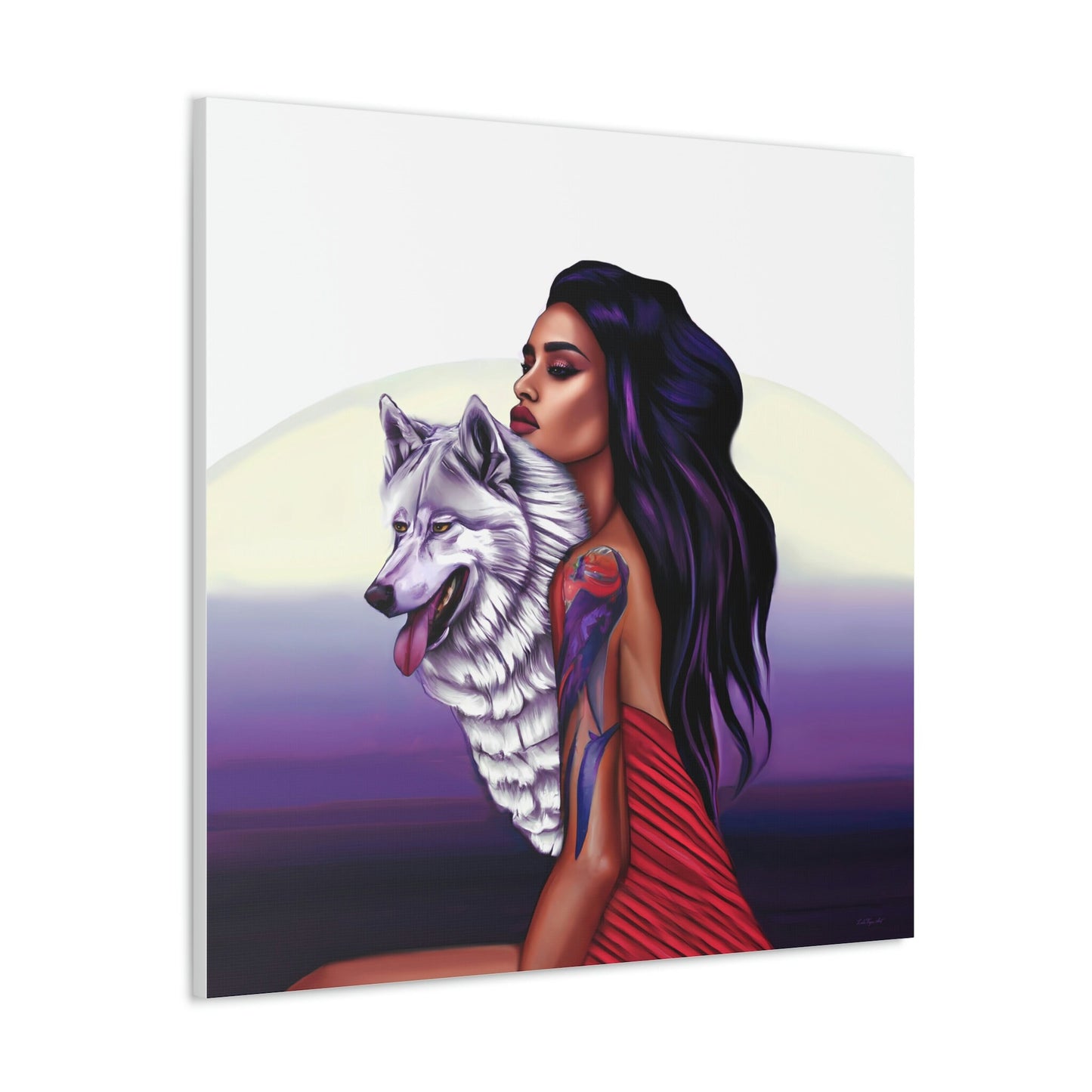native american, woman, wolf, wall art, wall art canvas, wall art dcor, wall art entryway, goddess, wolves, wall art animals, pagan, - LOLA VEGAS ART