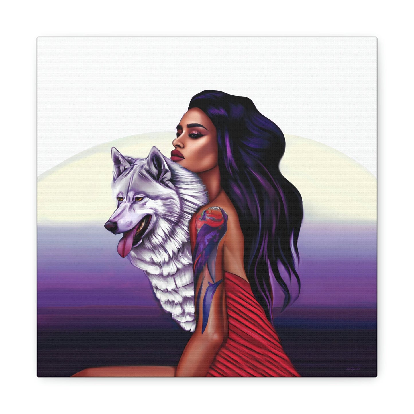 native american, woman, wolf, wall art, wall art canvas, wall art dcor, wall art entryway, goddess, wolves, wall art animals, pagan, - LOLA VEGAS ART