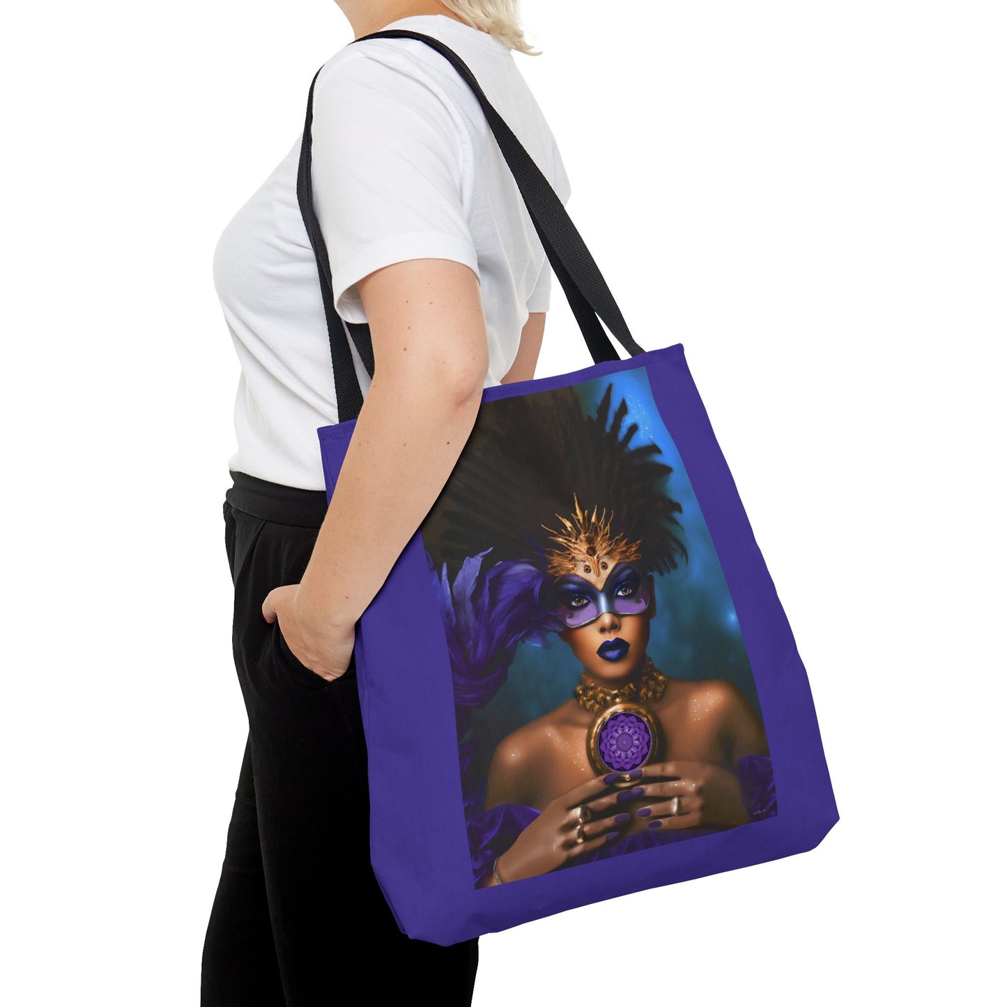 black woman, goddess, bag, canvas bag, tote bag, gifts for women, canvas shopper,reusable bag, shopping bag, tote bag for women - LOLA VEGAS ART
