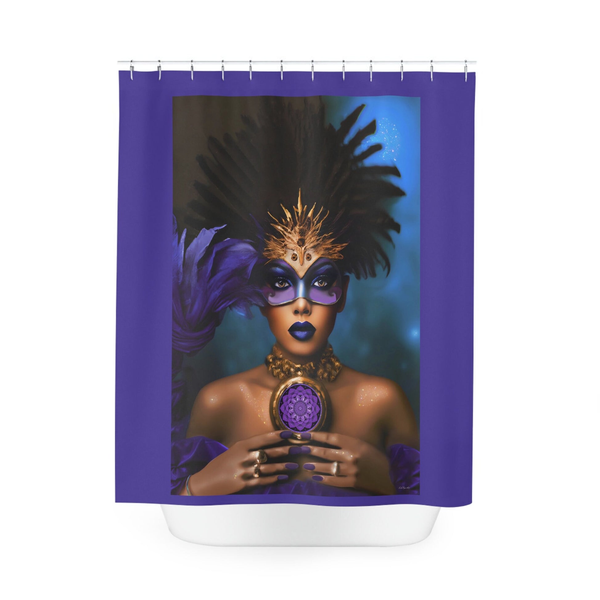 black woman, black girl magic, shower curtain, home accessories, bathroom dcor, bathroom, home dcor, housewarming gift, shower room deco - LOLA VEGAS ART