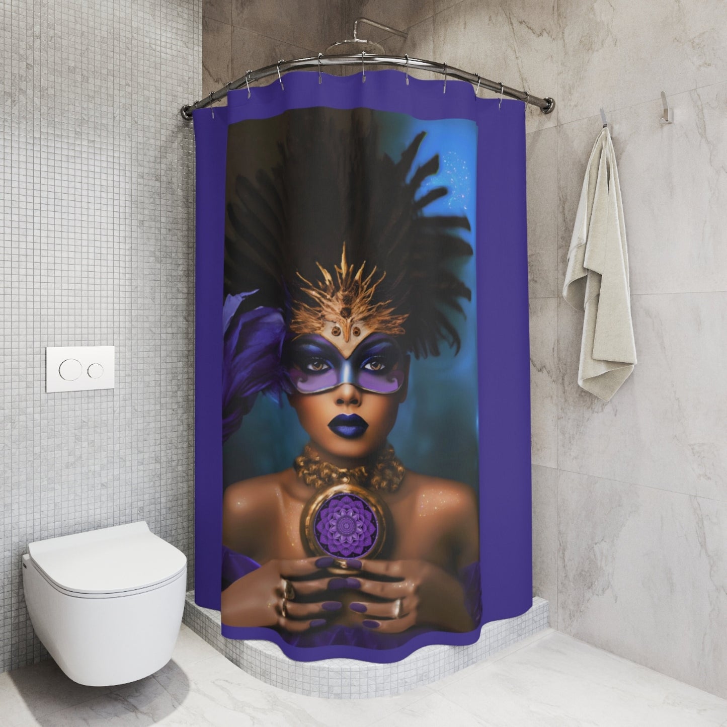 black woman, black girl magic, shower curtain, home accessories, bathroom dcor, bathroom, home dcor, housewarming gift, shower room deco - LOLA VEGAS ART