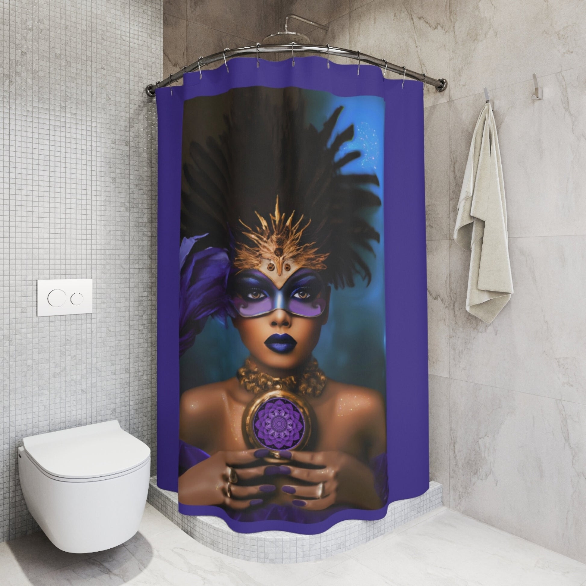 black woman, black girl magic, shower curtain, home accessories, bathroom dcor, bathroom, home dcor, housewarming gift, shower room deco - LOLA VEGAS ART