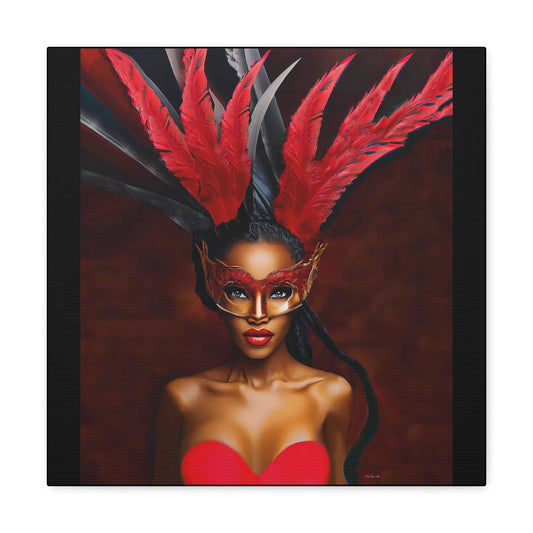black woman, goddess, wall art, wall art canvas, wall art dcor, wall art woman, mardi gras, african american, black girl magic, urban - LOLA VEGAS ART