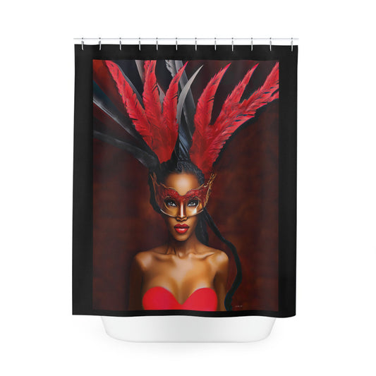 black woman, black girl magic,  shower curtain, home accessories, bathroom dcor, bathroom, home dcor, housewarming gift, shower room dec - LOLA VEGAS ART