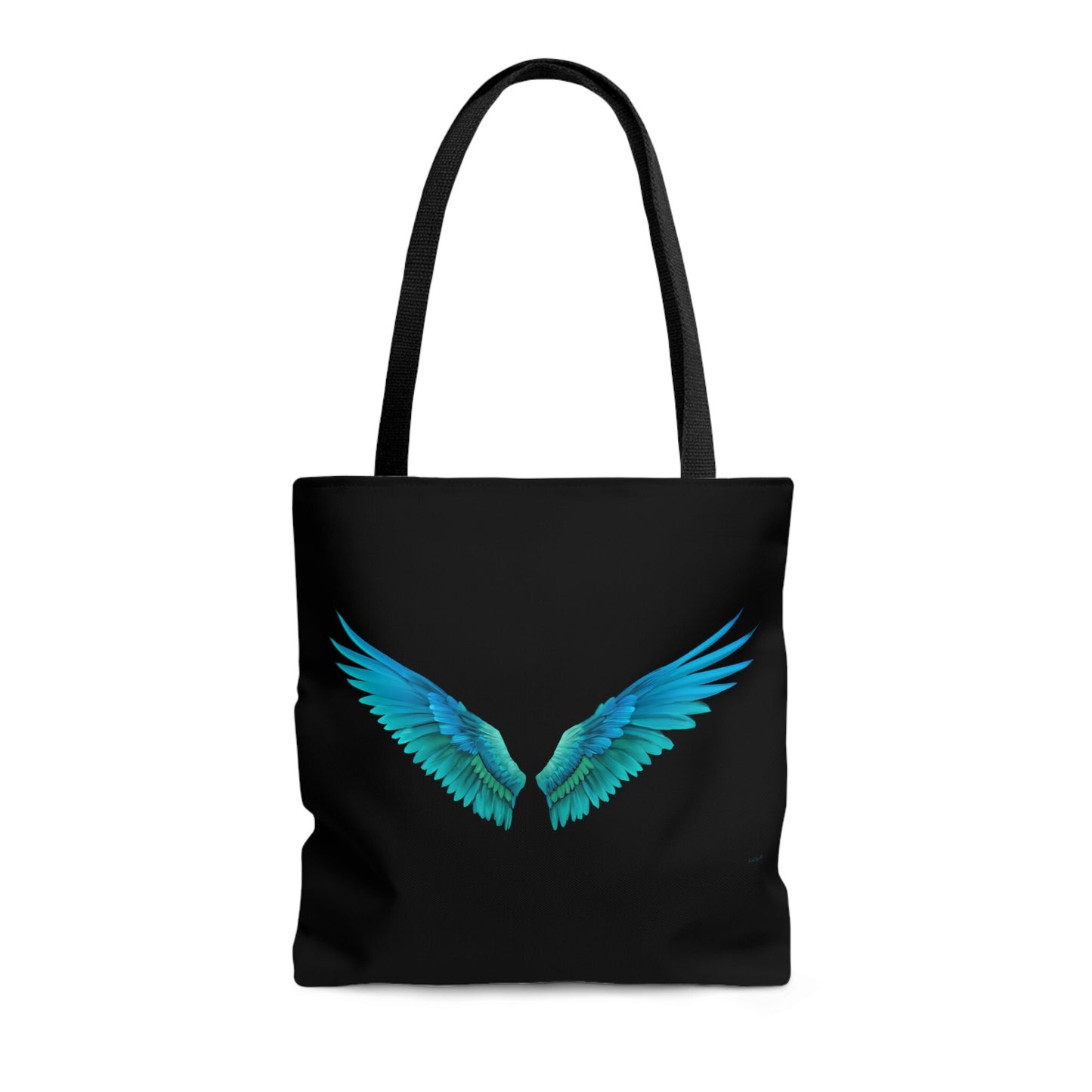 angel wings, turquoise, spiritual, canvas bag, tote bag, gifts for women, canvas shopper, reusable bag, shopping bag, tote bag for women - LOLA VEGAS ART