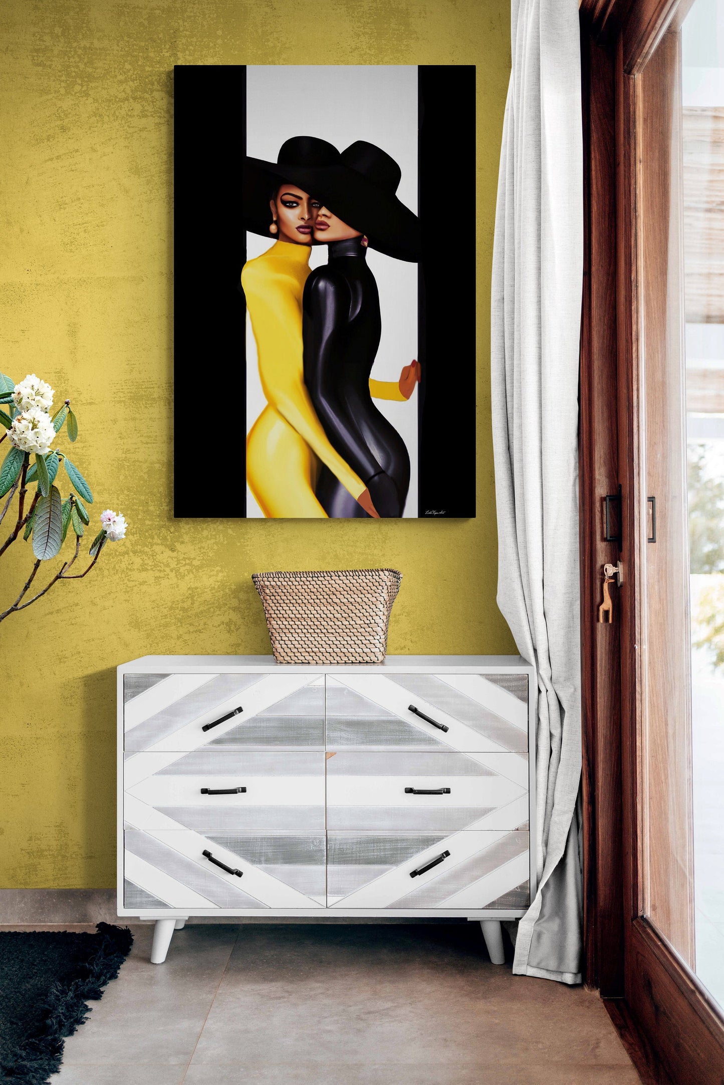 black women, wall art, wall art canvas, wall art decor, urban art, wall art decor, wall art woman, women in hats - LOLA VEGAS ART