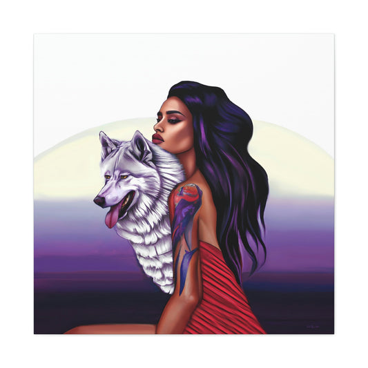 native american, woman, wolf, wall art, wall art canvas, wall art dcor, wall art entryway, goddess, wolves, wall art animals, pagan, - LOLA VEGAS ART