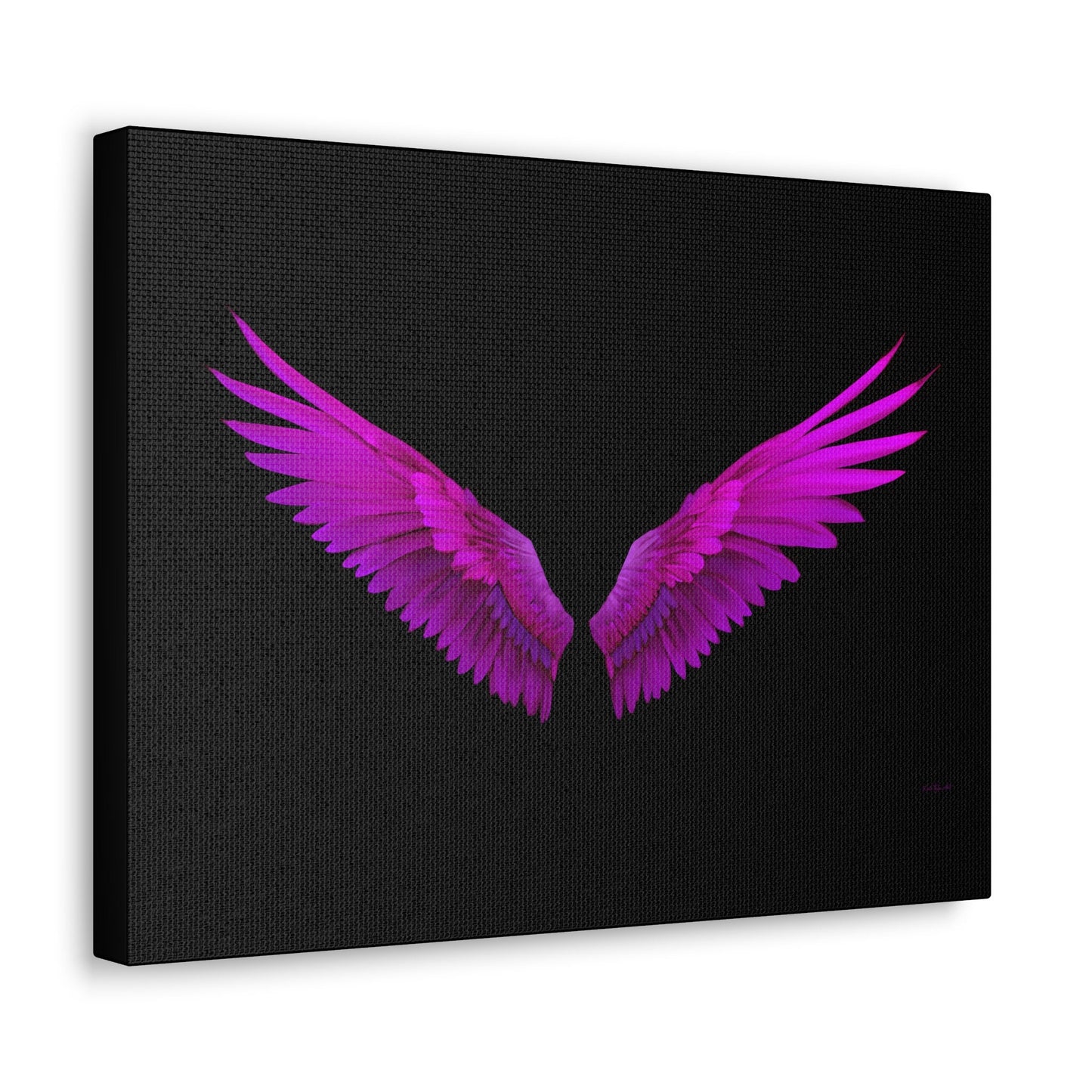 fuchsia angel wings, spiritual, wall art, wall art canvas, wall art dcor, room wall dcor, unique art, magenta wall art, religious art - LOLA VEGAS ART