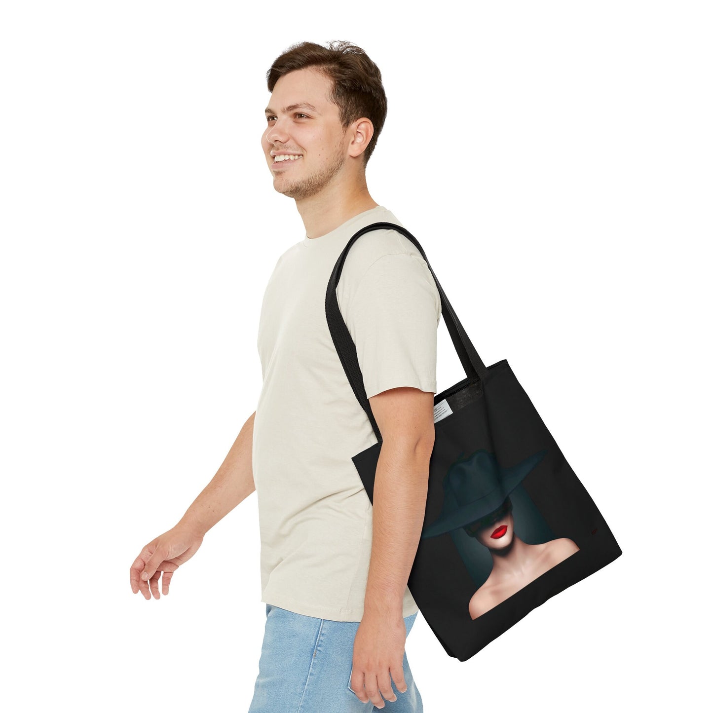 woman in hat, sexy, bag, canvas bag, tote bag, gifts for women, canvas shopper, reusable bag, shopping bag, tote bag for women - LOLA VEGAS ART
