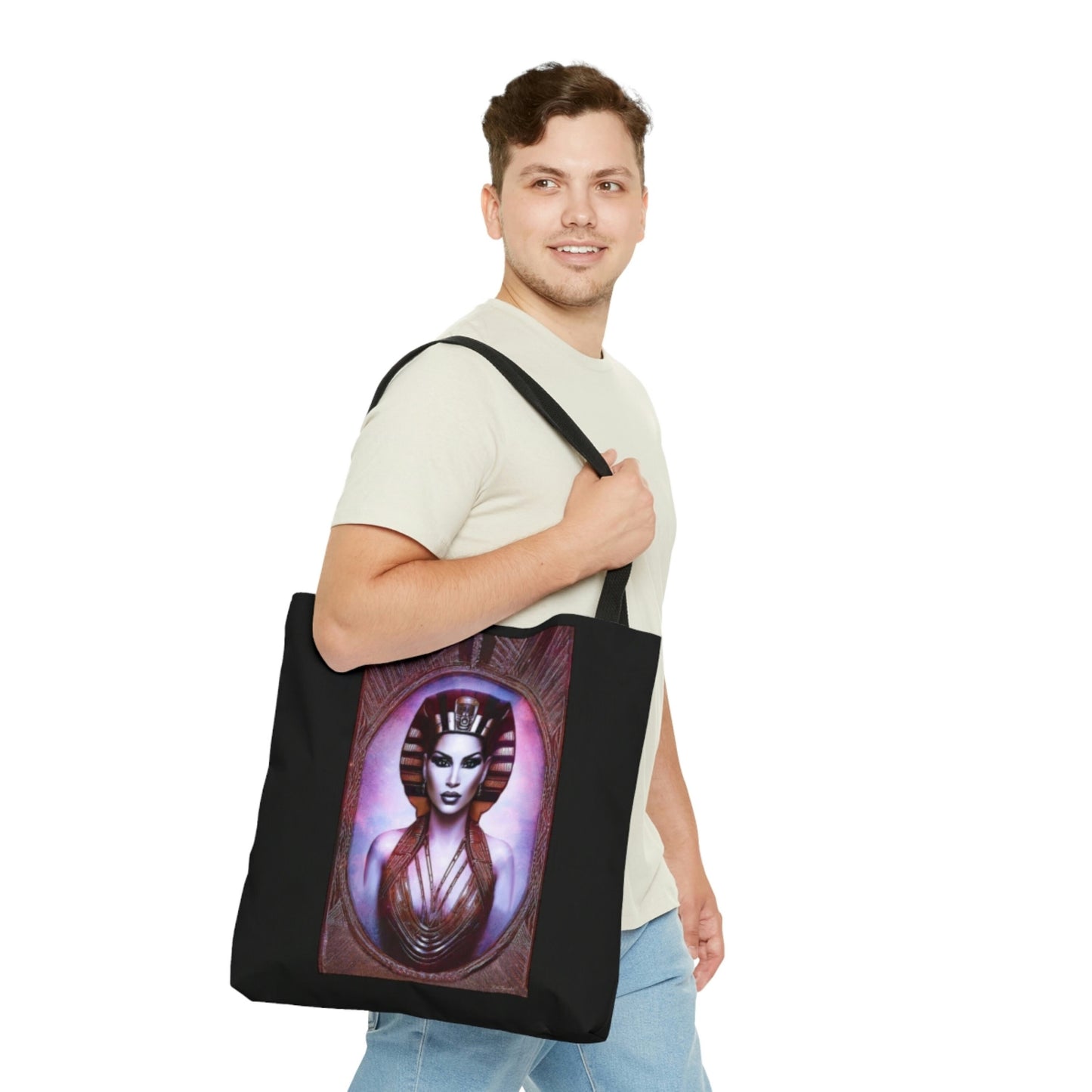 egyptian woman, goddess, bag, canvas bag, tote bag, gifts for women, canvas shopper,reusable bag, shopping bag, tote bag for women - LOLA VEGAS ART
