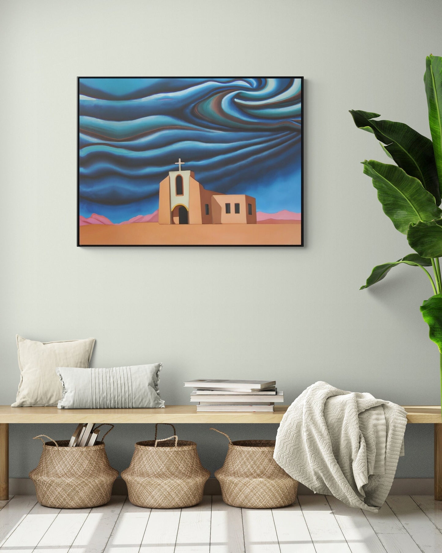 church, desert, stormy, wall art in frame, wall art framed, wall art canvas with frame, wall art living room framed, wall art canvas framed - LOLA VEGAS ART