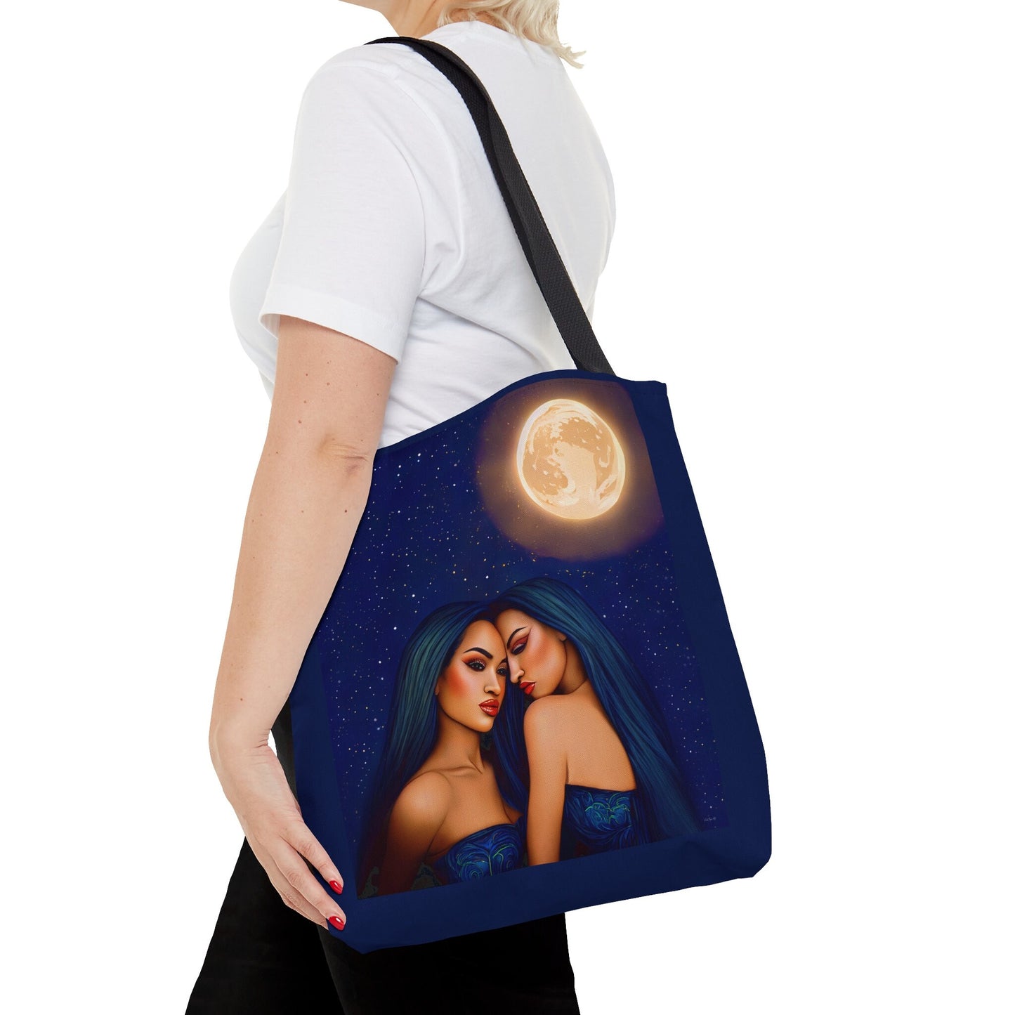 hawaiian women, lgbtq, lesbian, bag, canvas bag, tote bag, gifts for women, canvas shopper, reusable bag, shopping bag, tote bag for women - LOLA VEGAS ART