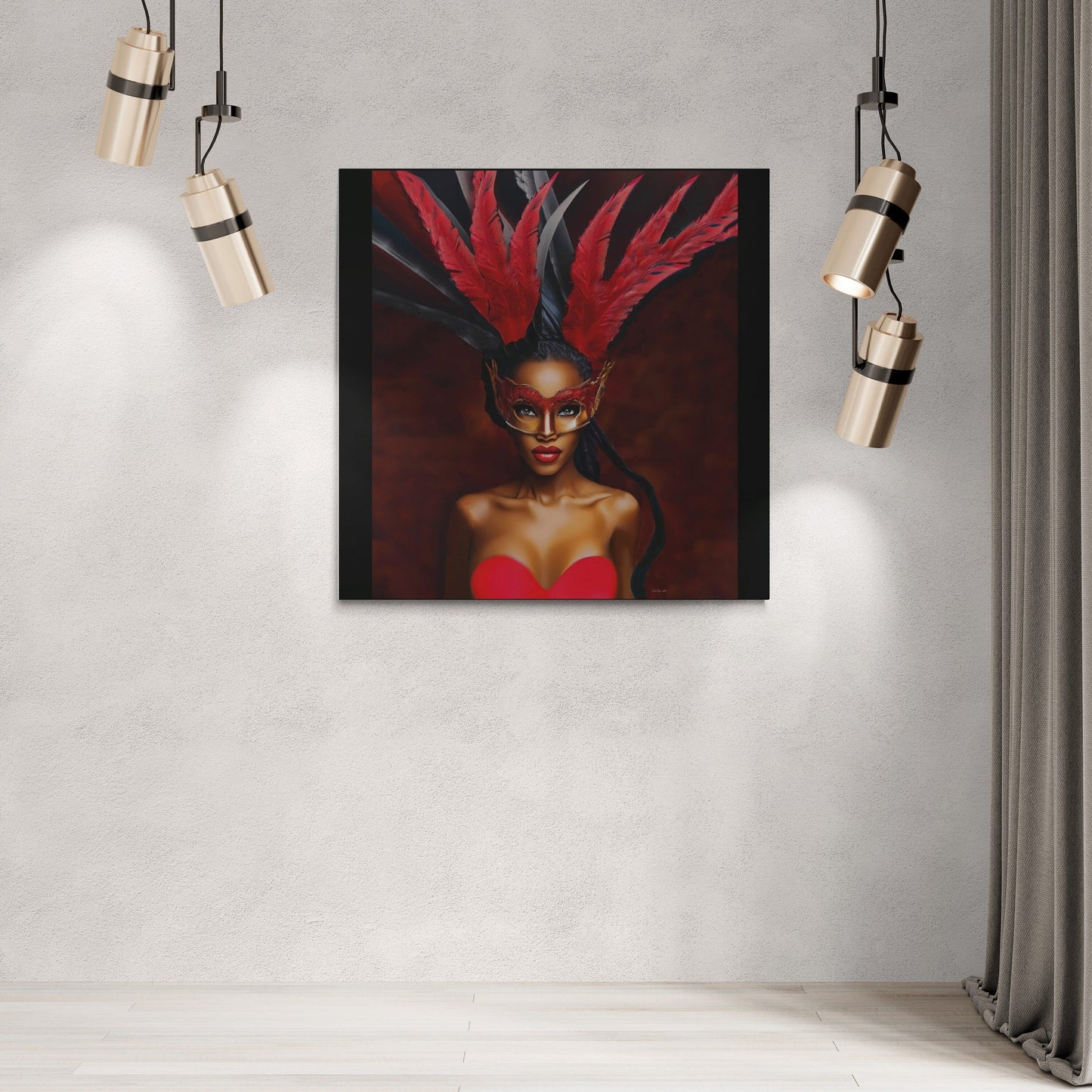 black woman, goddess, wall art, wall art canvas, wall art dcor, wall art woman, mardi gras, african american, black girl magic, urban - LOLA VEGAS ART