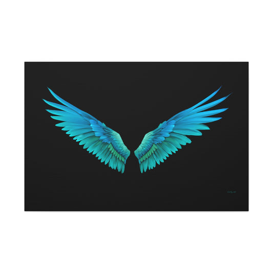 angel wings, turquoise, spiritual, wall art, wall art canvas, wall art dcor, religious, wall art dcor, angel wings art, wings, feathers - LOLA VEGAS ART