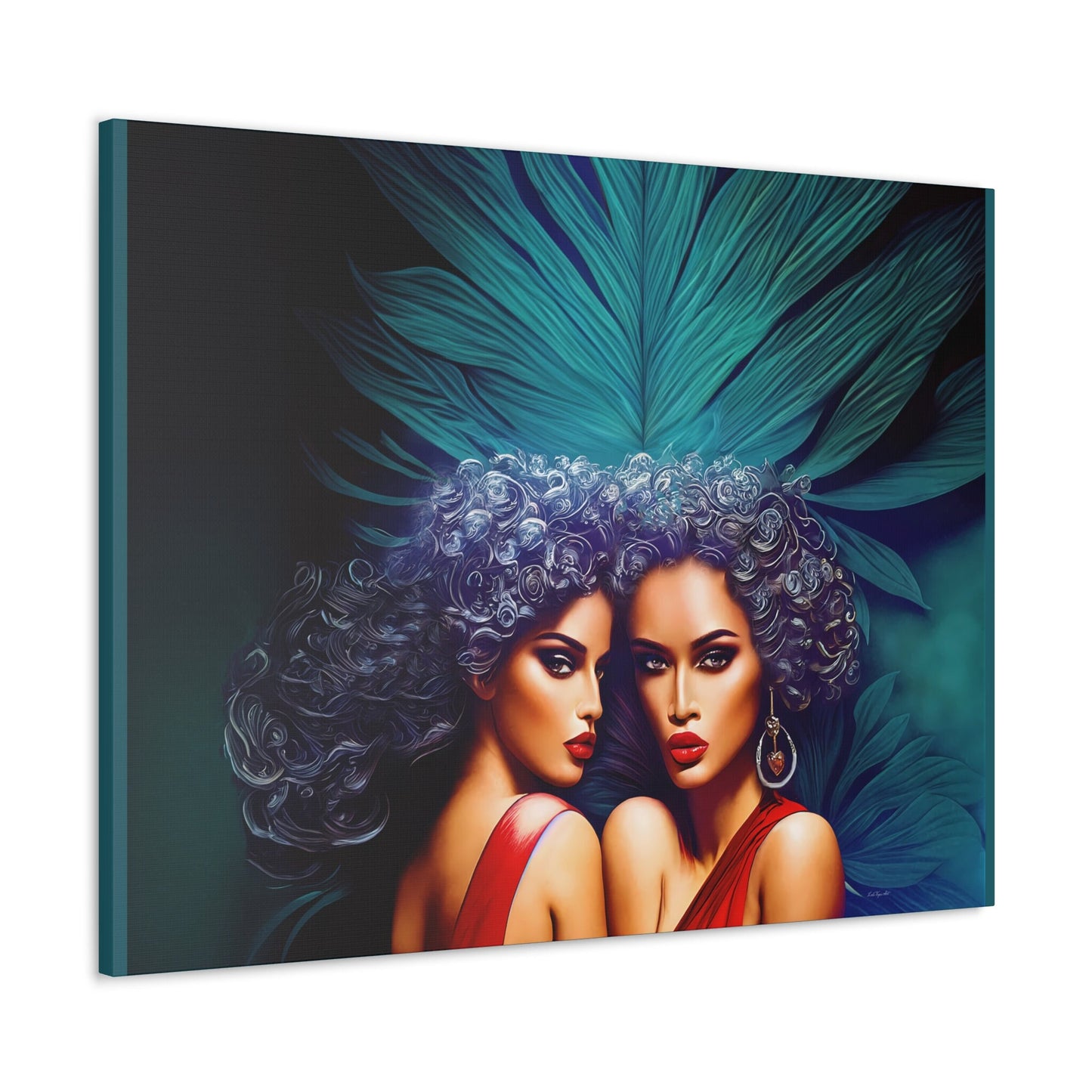 black  art deco, wall art, wall art canvas, wall art decor, retro, romantic wall art, feminine, wall art women - LOLA VEGAS ART