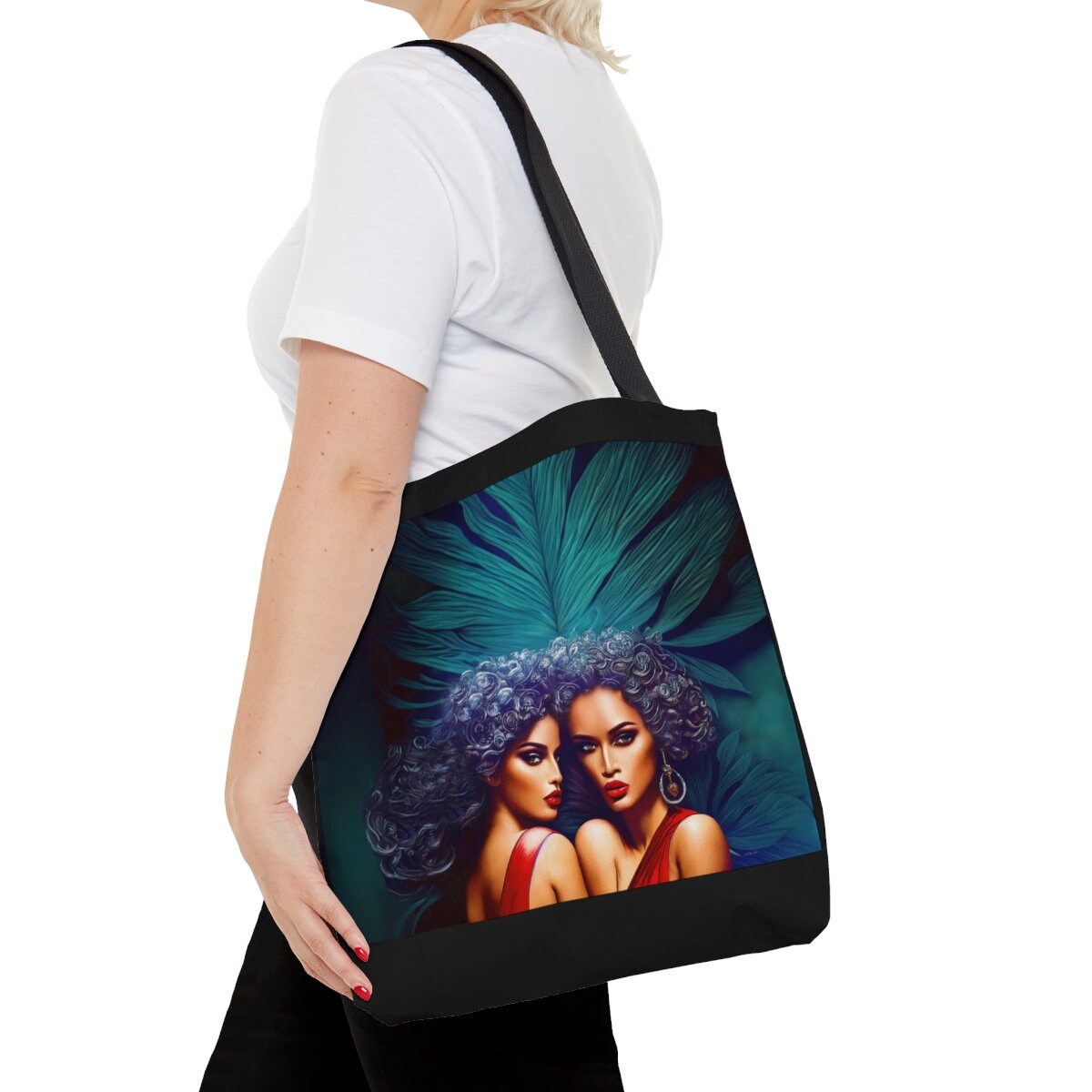 black women, bag, canvas bag, tote bag, gifts for women, canvas shopper, oversized bag, shopping bag, tote bag for women - LOLA VEGAS ART