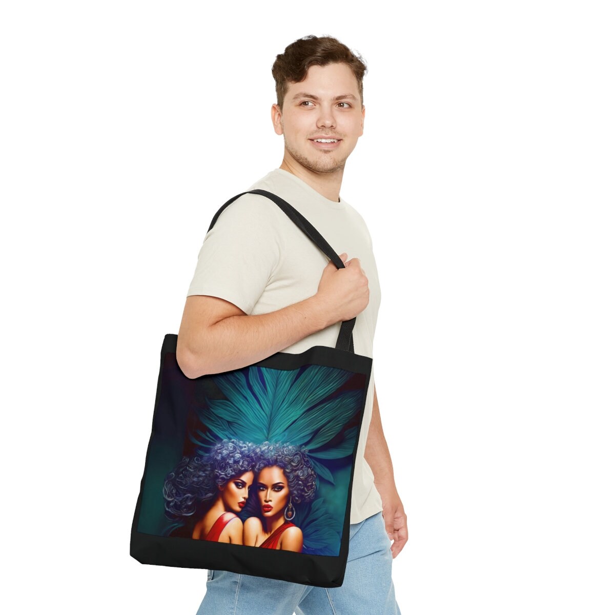 black women, bag, canvas bag, tote bag, gifts for women, canvas shopper, oversized bag, shopping bag, tote bag for women - LOLA VEGAS ART