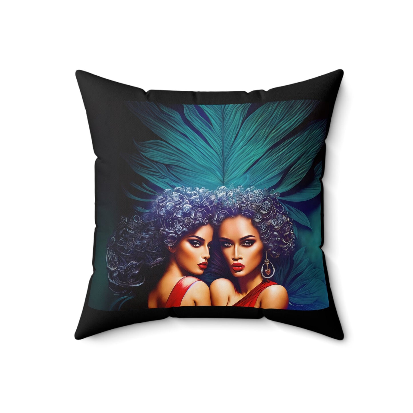 black women, decorative pillow, living room pillow, bedroom pillow, throw pillow, pillows, decorative pillows, accent pillow - LOLA VEGAS ART