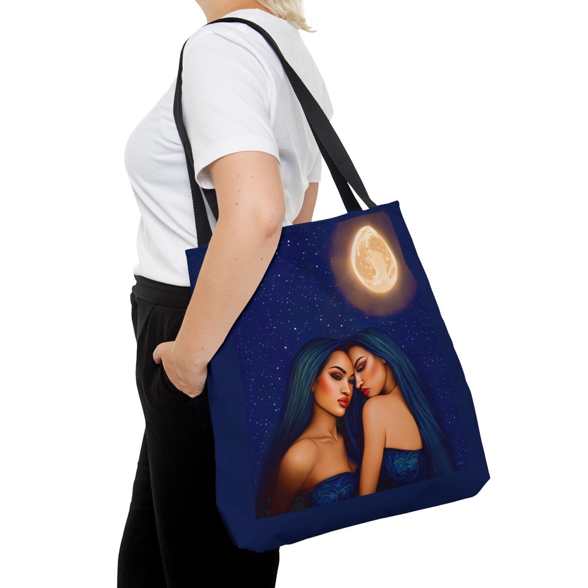 hawaiian women, lgbtq, lesbian, bag, canvas bag, tote bag, gifts for women, canvas shopper, reusable bag, shopping bag, tote bag for women - LOLA VEGAS ART