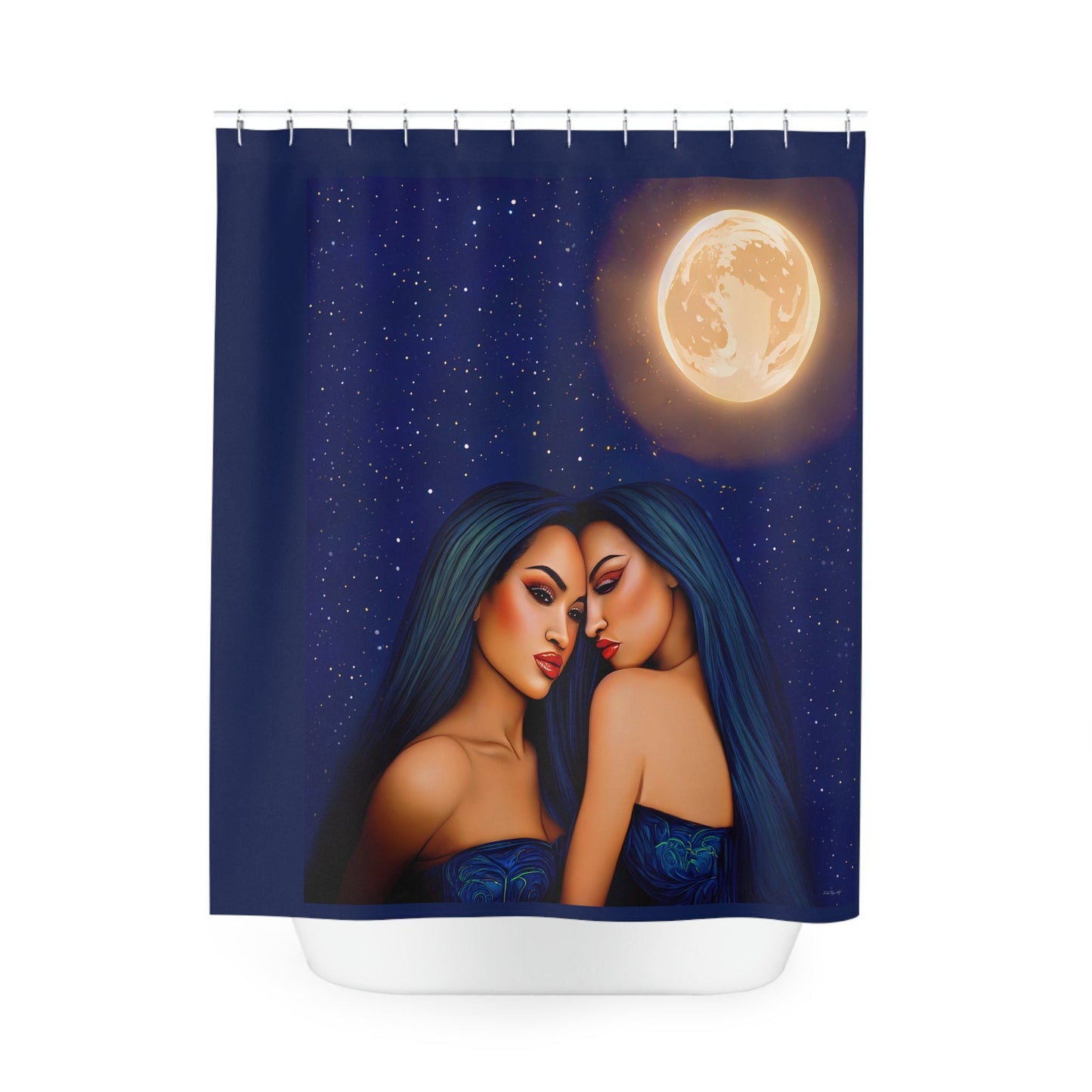 hawaiian woman, shower curtain, home accessories, bathroom decor, bathroom, home decor, housewarming gift, shower room decor - LOLA VEGAS ART