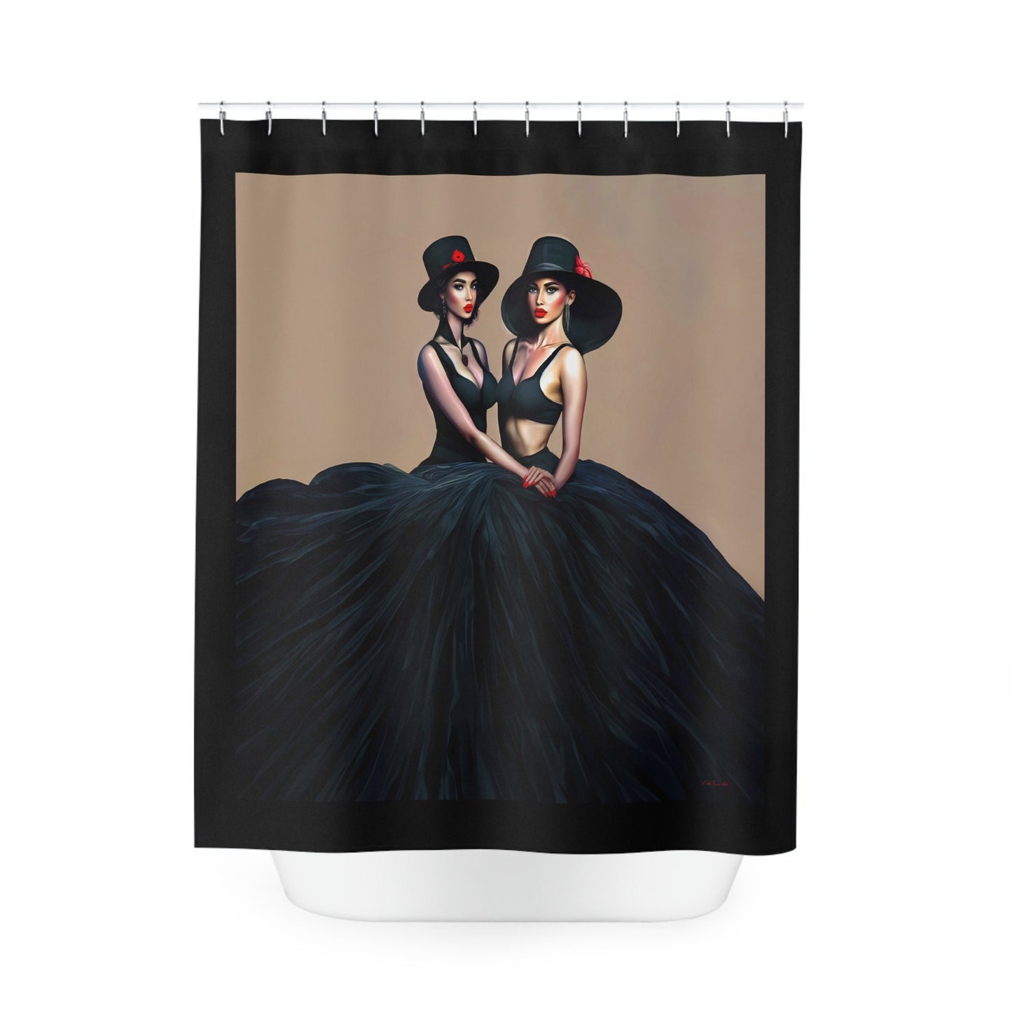 latina, fashion, shower curtain, home accessories, bathroom decor, bathroom, home decor, housewarming gift, shower room decor - LOLA VEGAS ART
