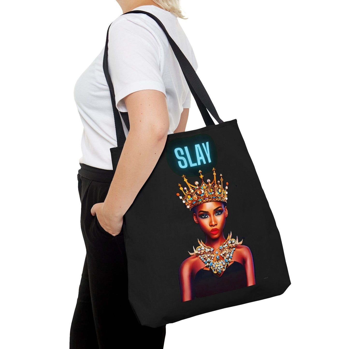 black girl magic, queen, bag, canvas bag, tote bag, gifts for women, oversized canvas bag, reusable bag, shopping bag, tote bag for women - LOLA VEGAS ART
