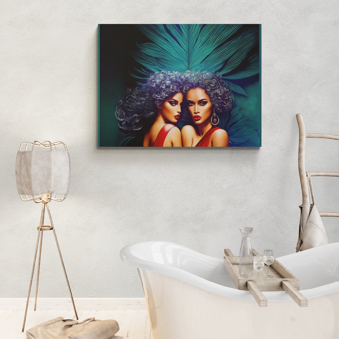 black  art deco, wall art, wall art canvas, wall art decor, retro, romantic wall art, feminine, wall art women - LOLA VEGAS ART