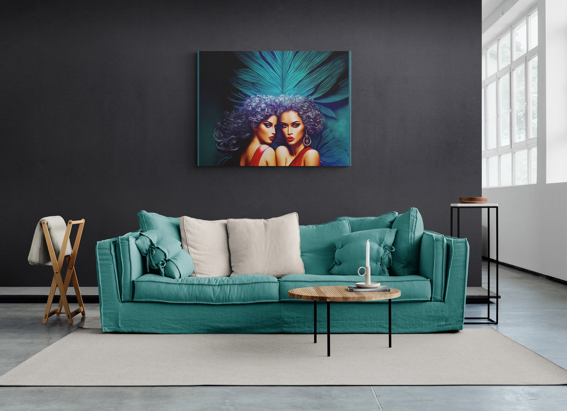 black  art deco, wall art, wall art canvas, wall art decor, retro, romantic wall art, feminine, wall art women - LOLA VEGAS ART