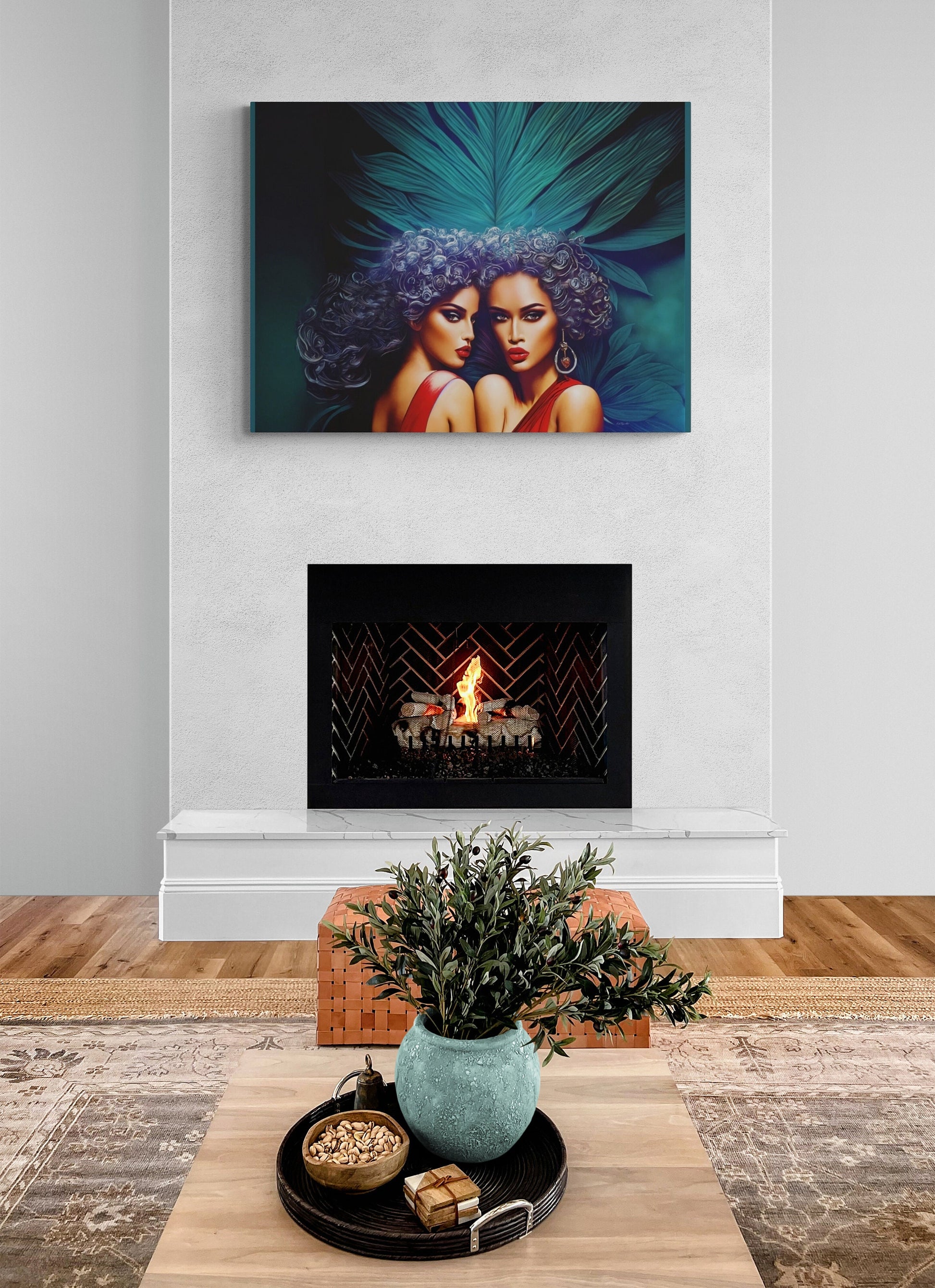 black  art deco, wall art, wall art canvas, wall art decor, retro, romantic wall art, feminine, wall art women - LOLA VEGAS ART