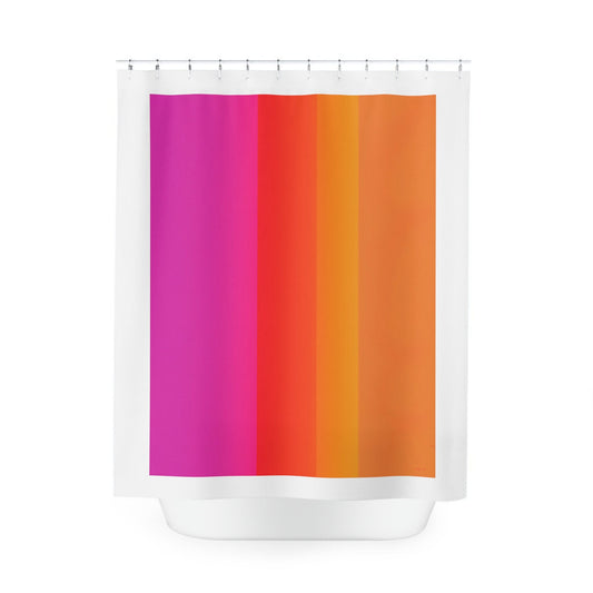 abstract orange pink, shower curtain, home accessories, bathroom dcor, bathroom, home dcor, housewarming gift, shower room decor, modern - LOLA VEGAS ART
