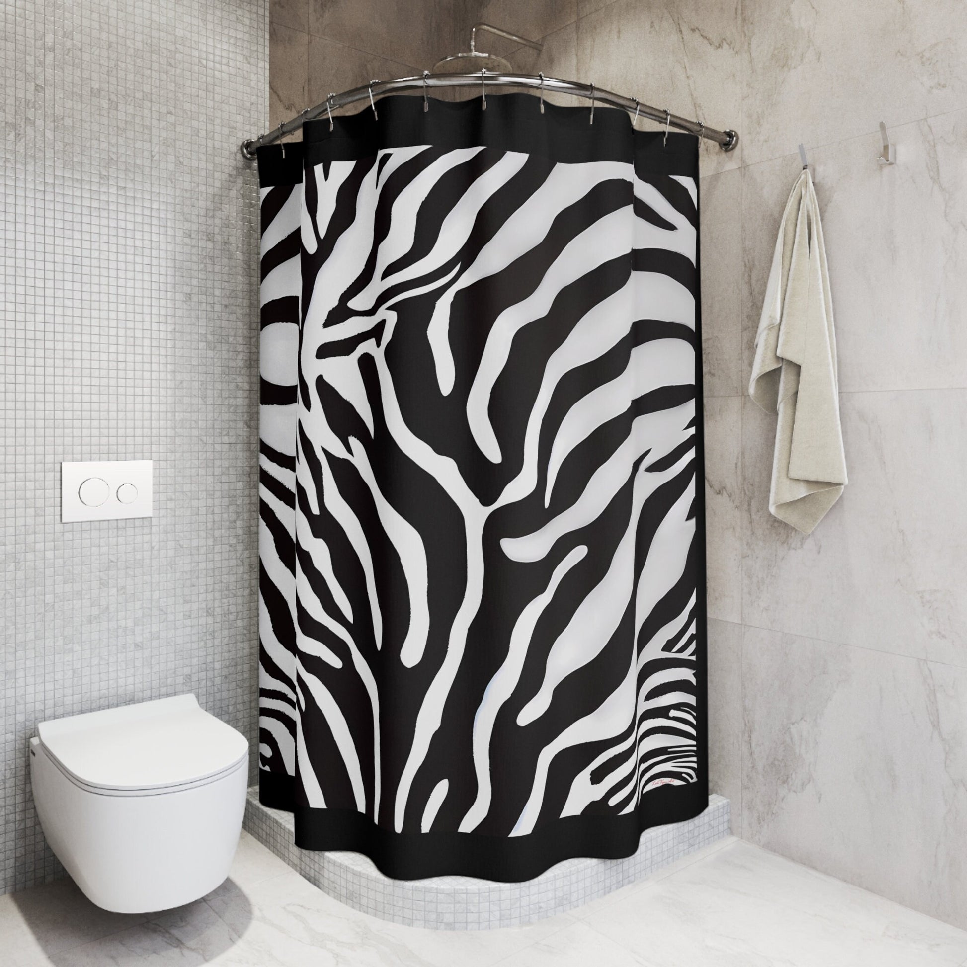 zebra print, animal print, shower curtain, home accessories, bathroom dcor, bathroom, home dcor, housewarming gift, shower room decor - LOLA VEGAS ART