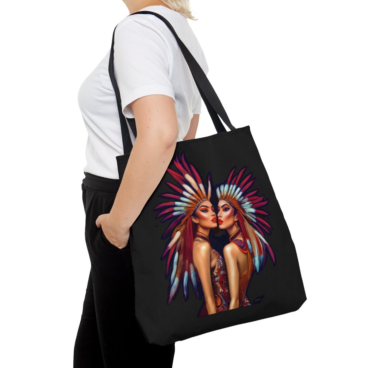 two princesses, bag, canvas bag, tote bag, gifts for women, canvas shopper, reusable bag, shopping bag, tote bag for women - LOLA VEGAS ART