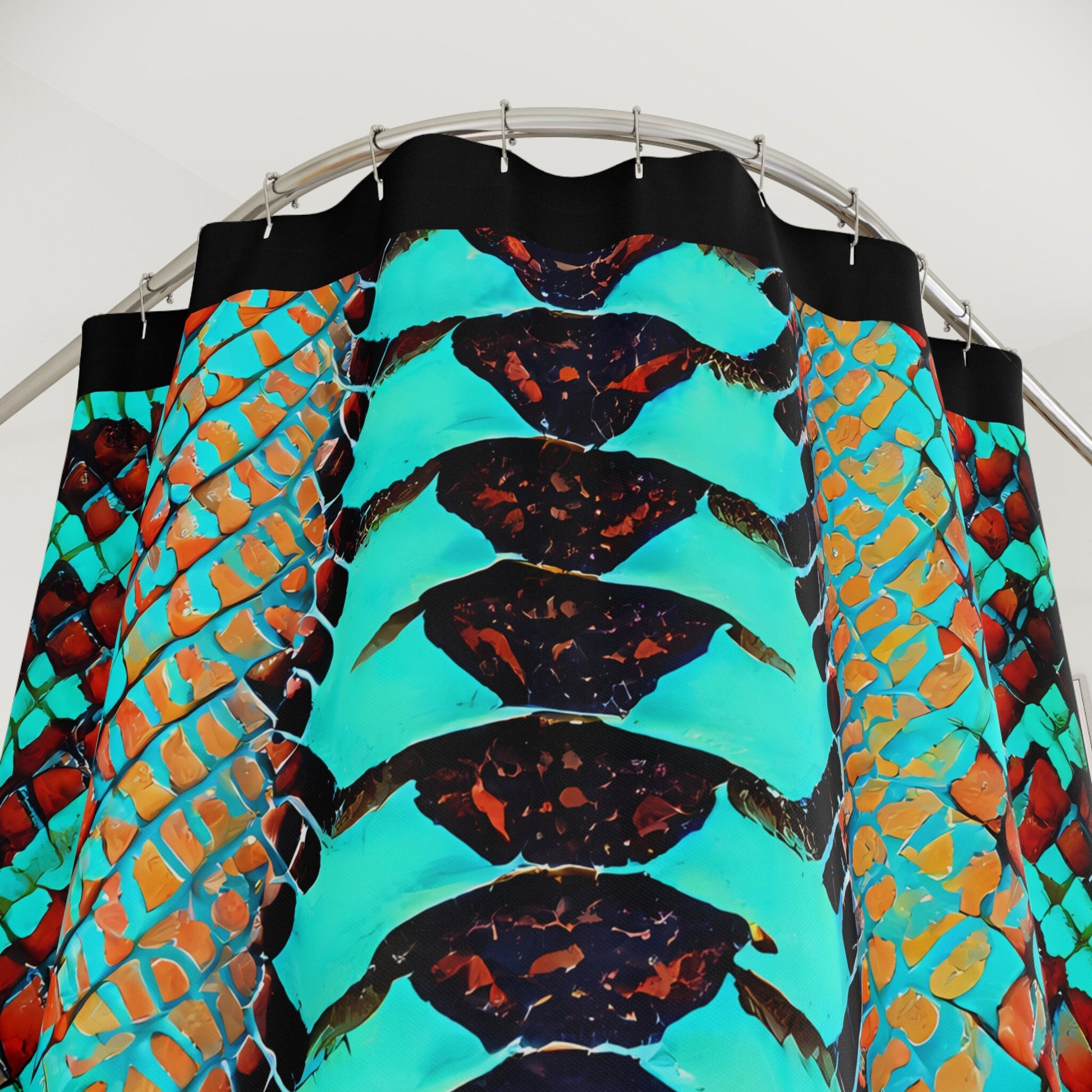 turquoise python snake skin print, shower curtain, home accessories, bathroom dcor, bathroom, home dcor, housewarming gift, shower decor - LOLA VEGAS ART