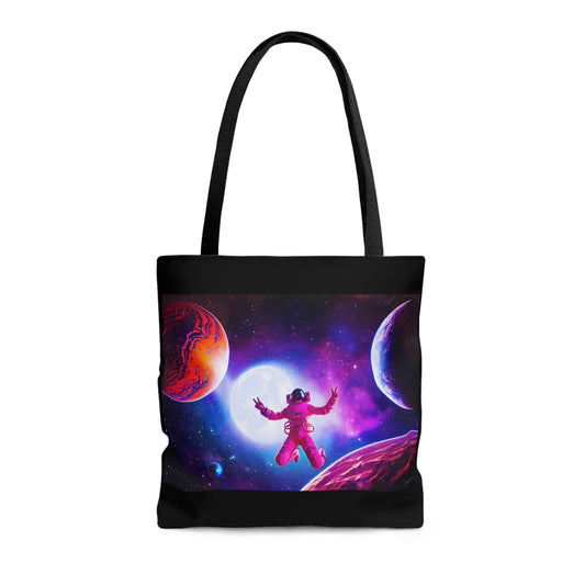 female astronaut, galaxy, bag, canvas bag, tote bag, gifts for women, canvas shopper, reusable bag, shopping bag, tote bag for women - LOLA VEGAS ART
