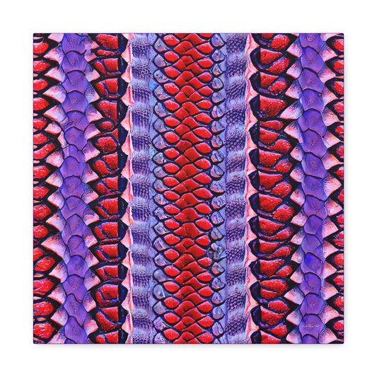red and purple python snake skin canvas wall print, - LOLA VEGAS ART