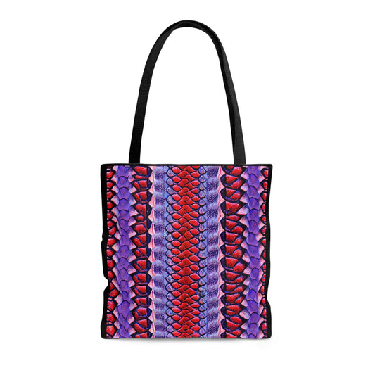 red and purple python snake skin print tote bag,canvas bag,  gifts for women, large bag, reusable bag, shopping bag, tote bag for women - LOLA VEGAS ART