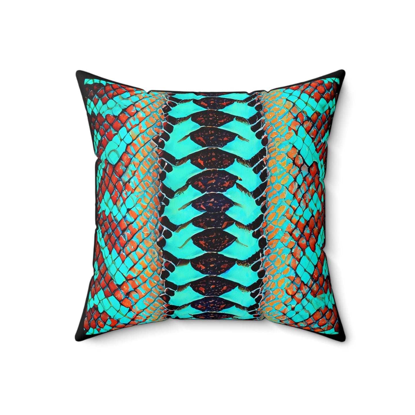 turquoise python snake print, decorative pillow, living room pillow, bedroom pillow, throw pillow, pillow, decorative pillows, accent pillow - LOLA VEGAS ART