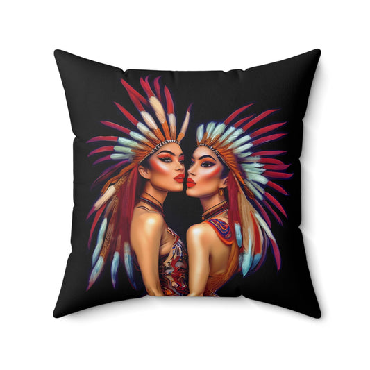 american indian women, decorative pillow, living room pillow, bedroom pillow, throw pillow, pillows, decorative pillows, accent pillow - LOLA VEGAS ART