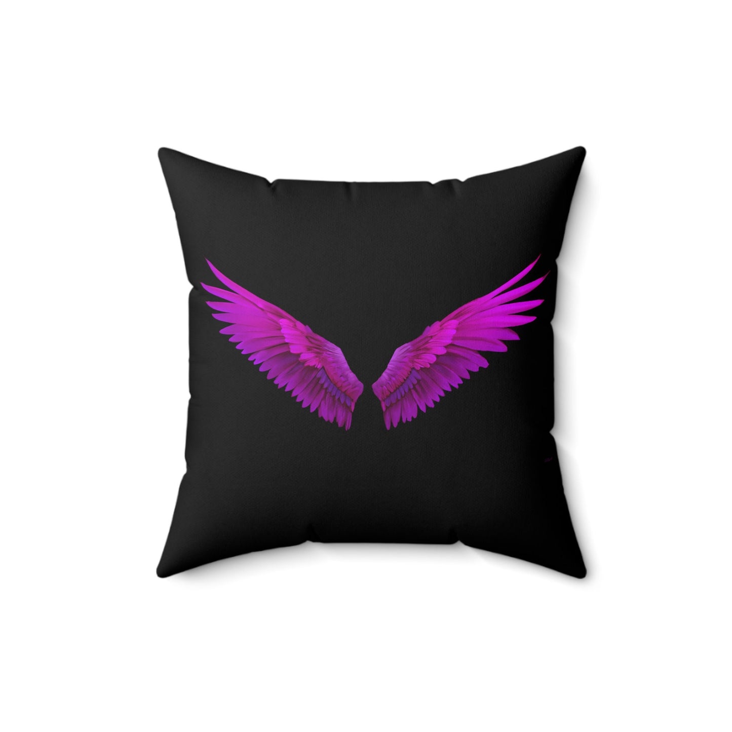 fuchsia angel wings, decorative pillow, living room pillow, bedroom pillow, throw pillow, pillows, decorative pillows, accent pillow - LOLA VEGAS ART