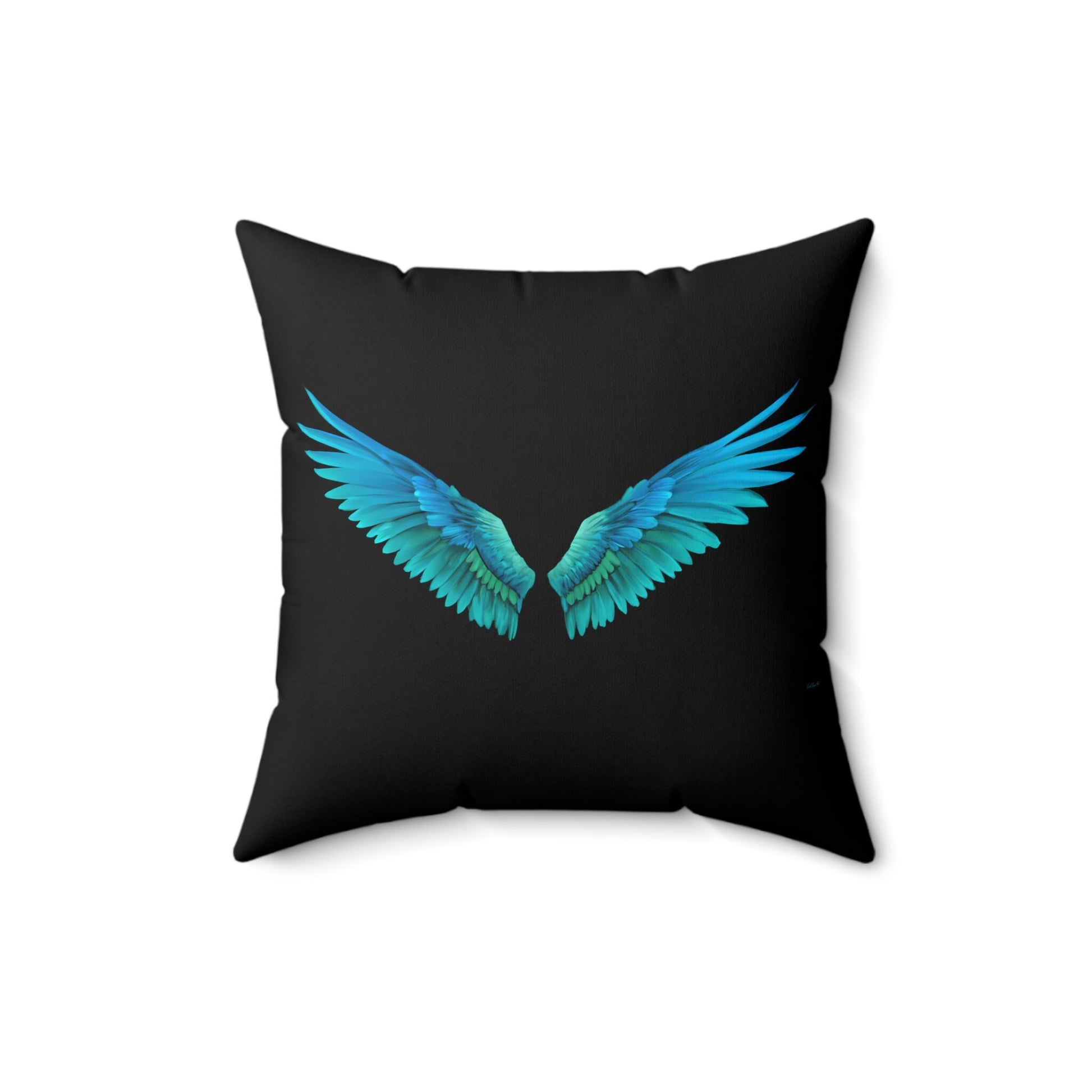angels wings, turquoise, decorative pillow, living room pillow, bedroom pillow, throw pillow, pillows, decorative pillows, accent pillow - LOLA VEGAS ART