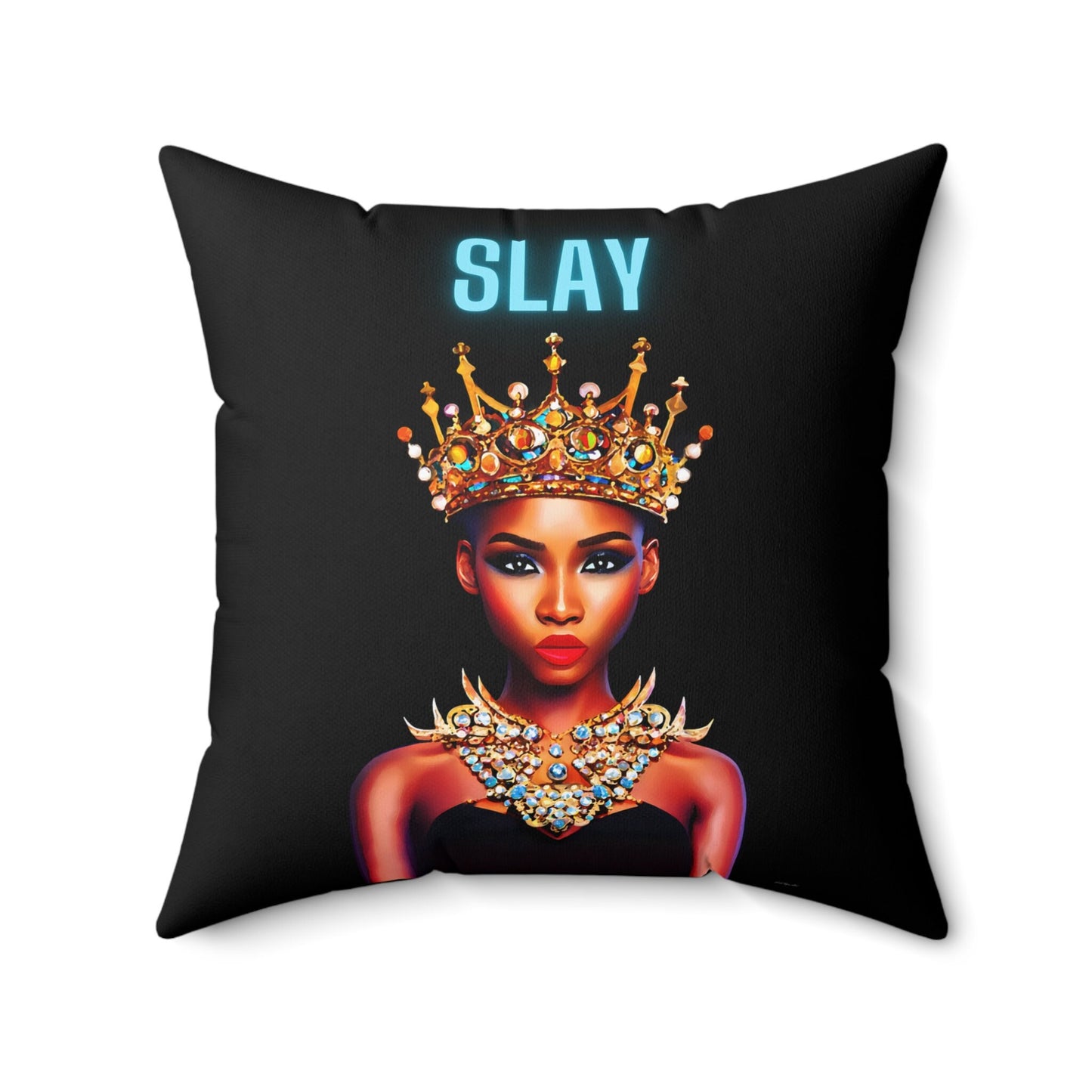 black girl magic, queen, decorative pillow, living room pillow, bedroom pillow, throw pillow, pillows,  decorative pillows, accent pillow - LOLA VEGAS ART