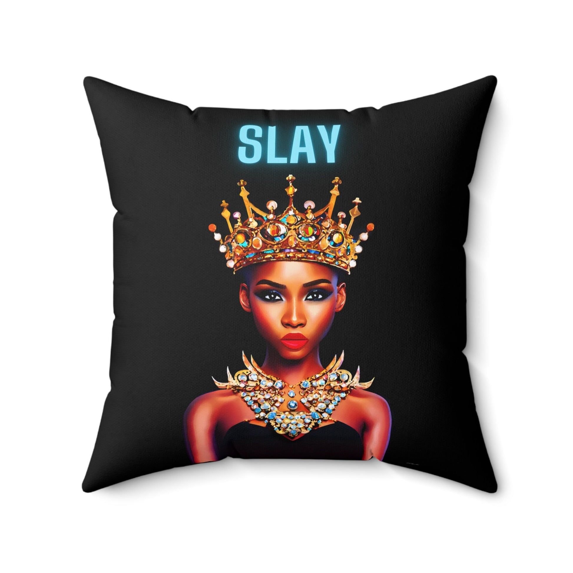 black girl magic, queen, decorative pillow, living room pillow, bedroom pillow, throw pillow, pillows,  decorative pillows, accent pillow - LOLA VEGAS ART