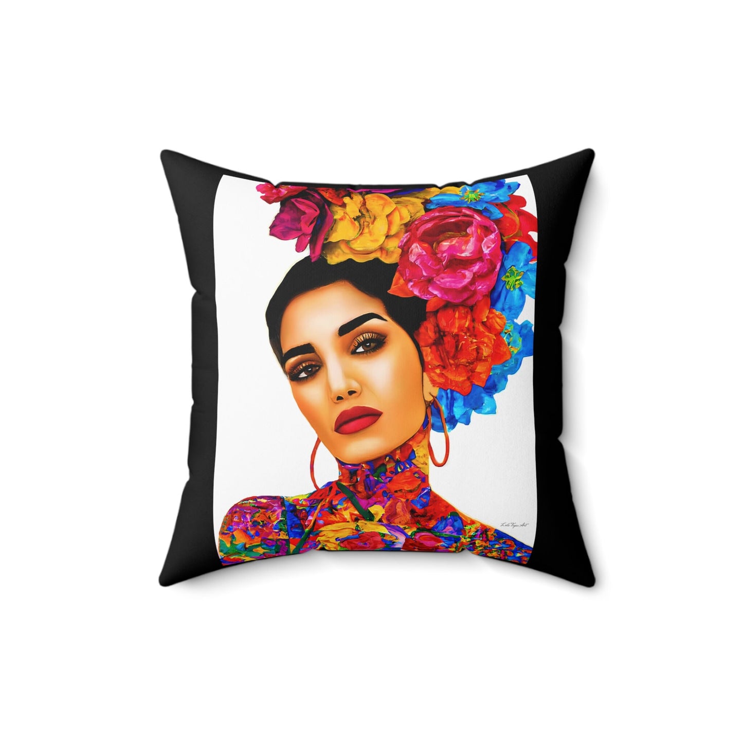 flowers, tattoos, latina, decorative pillow, living room pillow, bedroom pillow, throw pillow, pillows, decorative pillows, accent pillow - LOLA VEGAS ART