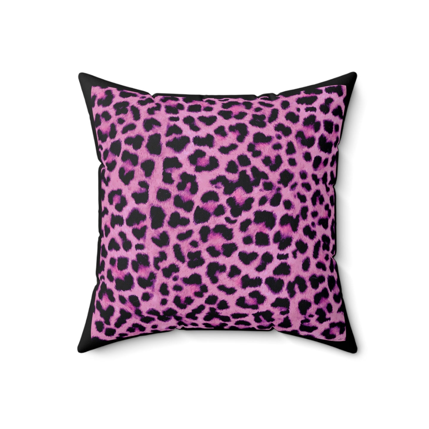 pink leopard square pillow, decorative pillow, living room pillow, bedroom pillow, throw pillow, pillows, decorative pillows, accent pillow - LOLA VEGAS ART